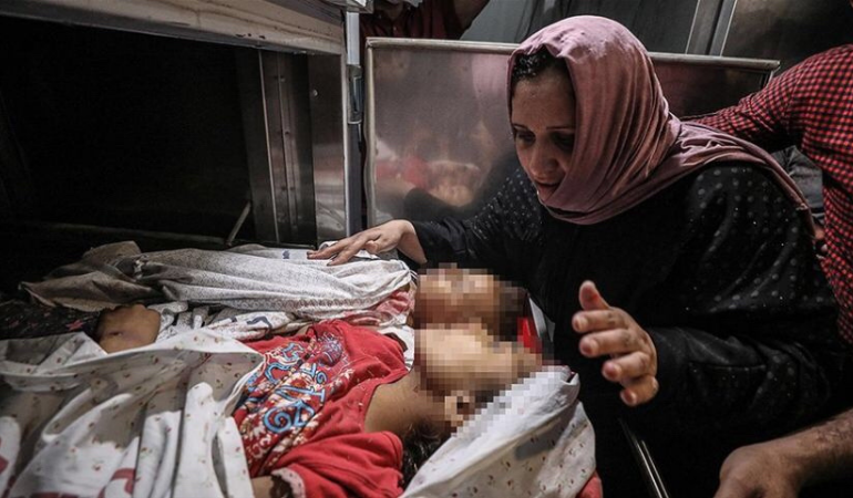 Katil İsrail'in Gazze'ye saldırısında 9'u çocuk 20 kişi şehit oldu