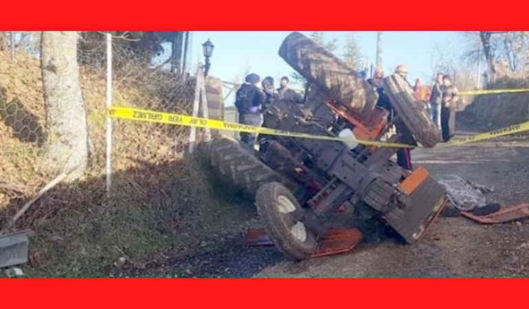 Traktör devrildi 2 kişi öldü
