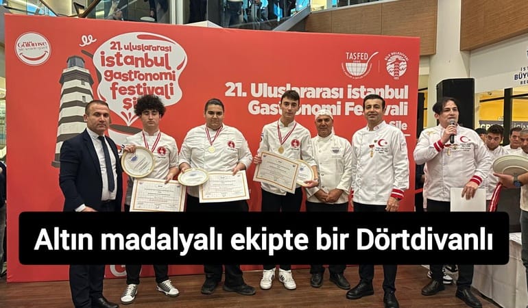 Altın madalyalı ekipte bir Dörtdivanlı