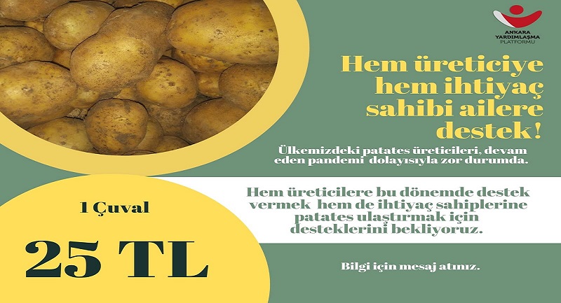 Ankara Yardımlaşma Platformu Dörtdivan'dan patates aldı