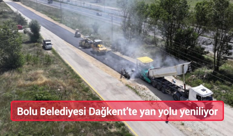 Bolu Belediyesi Dağkent’te yan yolu yeniliyor